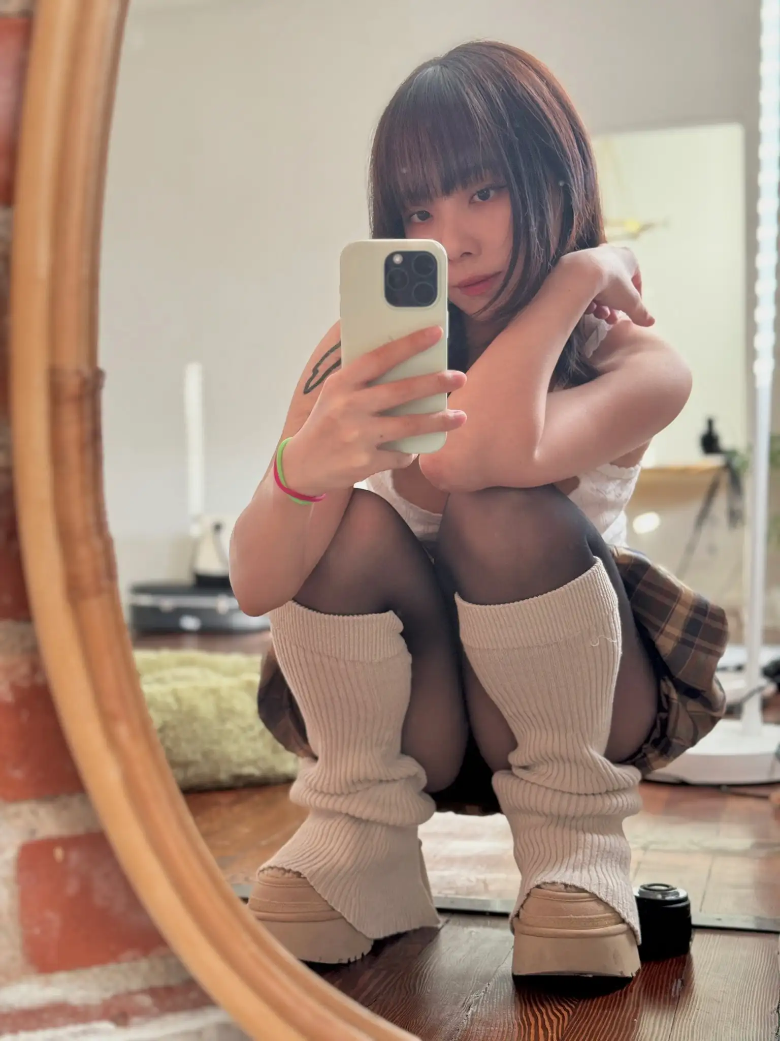 Yunatamago cute anime cosplay maid outfit black white dress studio lighting professional photography look