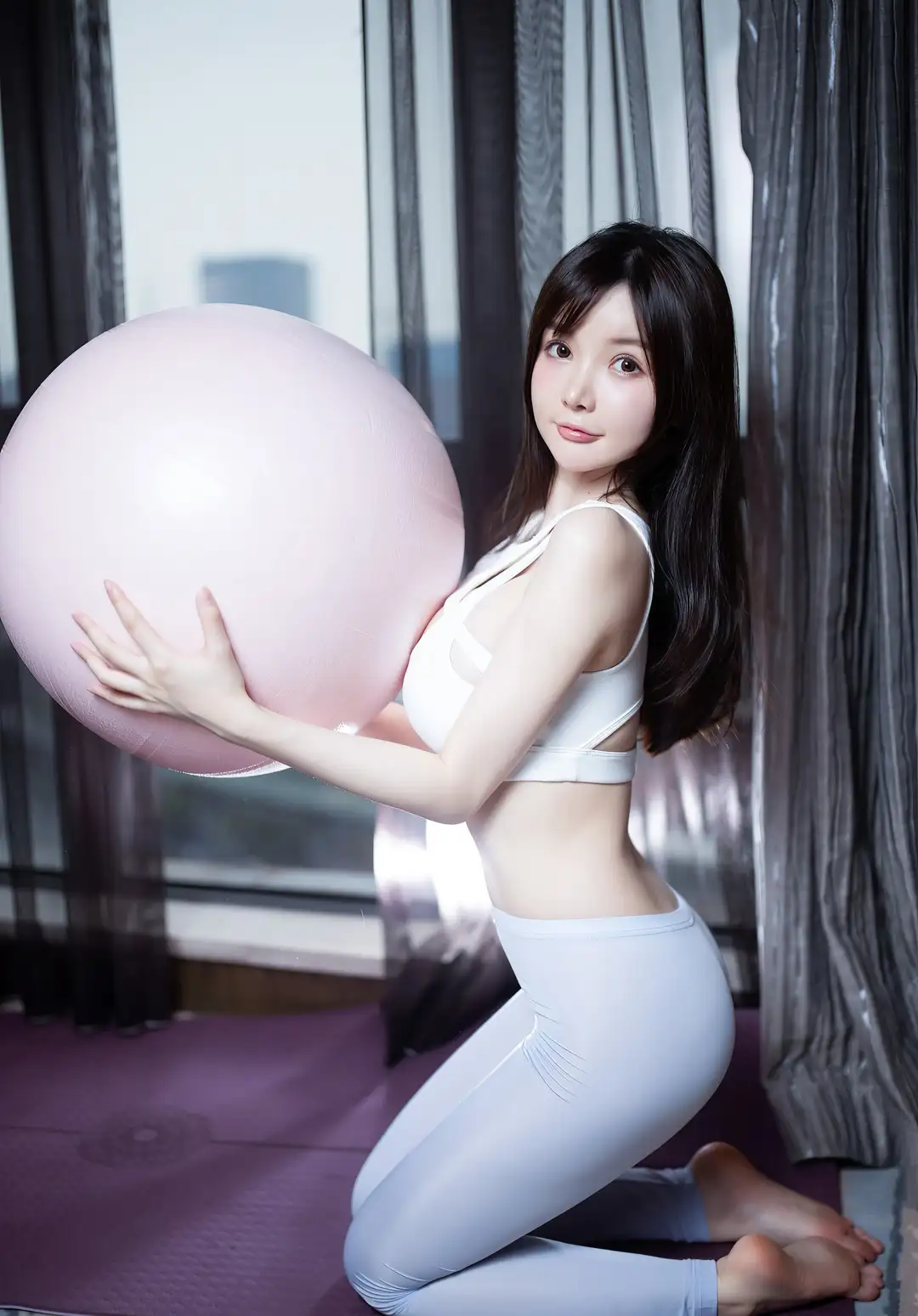 糯美子 (6) 糯美子 2026黑色背心活力风 软糯甜妹私房写真