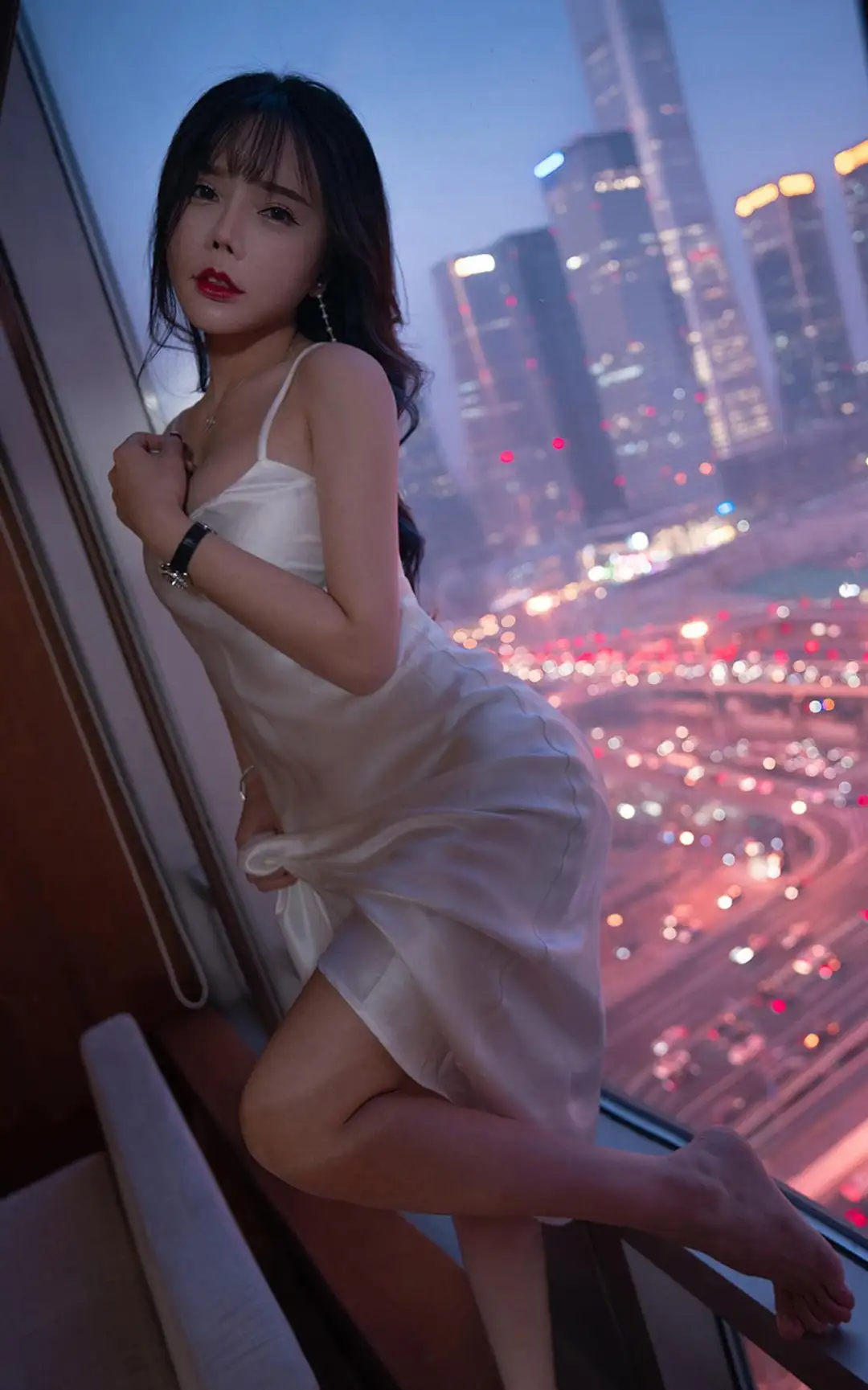 Ai Xiaoqing conceptual fine art boudoir photography sheer white mesh dress delicate soft lens artistic portrait